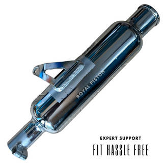 Exhaust Compatible with Royal Enfield Hunter 350 Chrome Stainless Steel & Authentic Sound