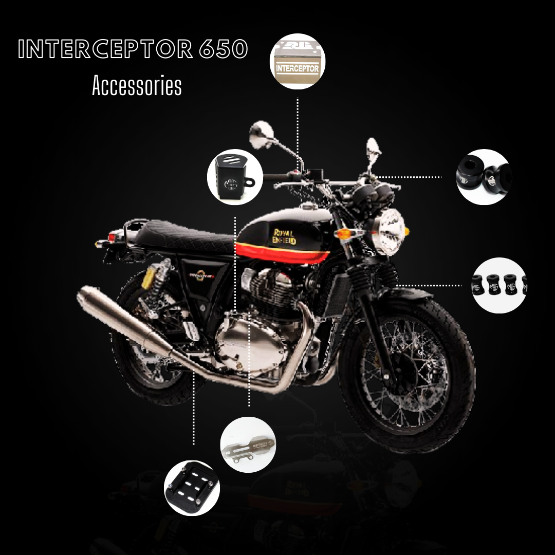 Ultimate Style & Safety: Royal Enfield Interceptor 650cc Complete Accessories Combo - Everything You Need for a Sleek, Stylish Ride