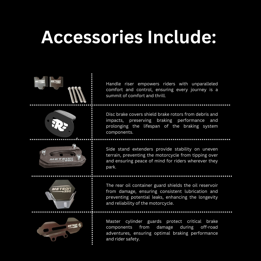 Cosmic Elegance: Royal Enfield Meteor 350cc Complete Accessories Combo ...