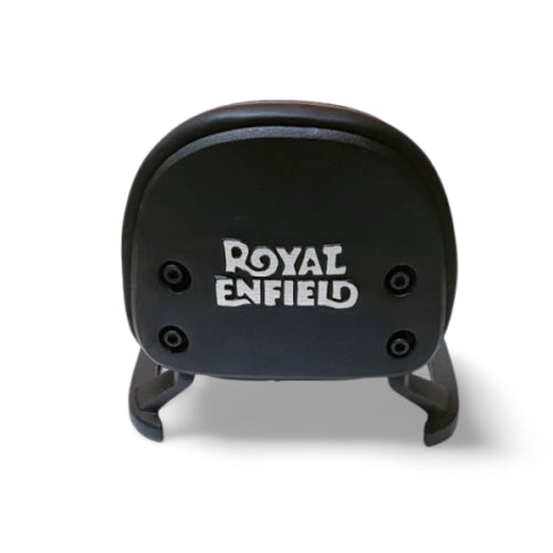 Upgrade Your Ride: Royal Piston Premium Leather Backrest for Royal Enfield Meteor in Sleek Black, Ensuring a Comfortable Journey